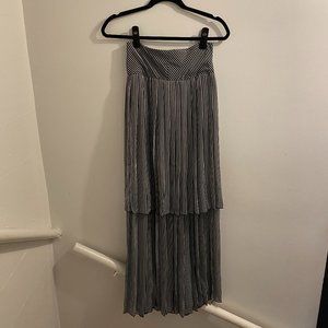 Pleated Striped Skirt